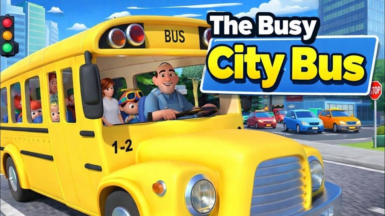 The Busy City Bus – Kids Songs & Nursery Rhymes | KittiMelon