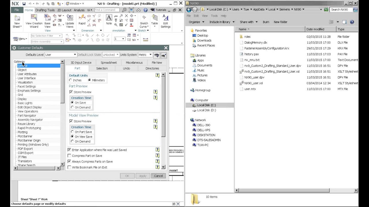 To Create a Custom Drafting Standard in NX Software