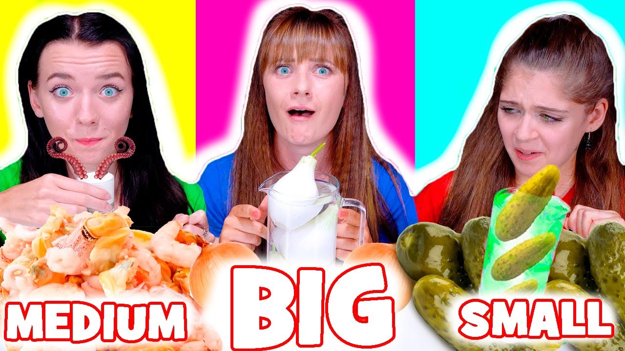 ASMR Big Glass VS Medium Glas VS Small Glass Mukbang Food Challenge