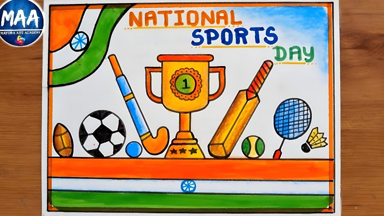 National Sports Day Drawing | Sports Day Drawing | How to Draw National Sports Day #art #sports 