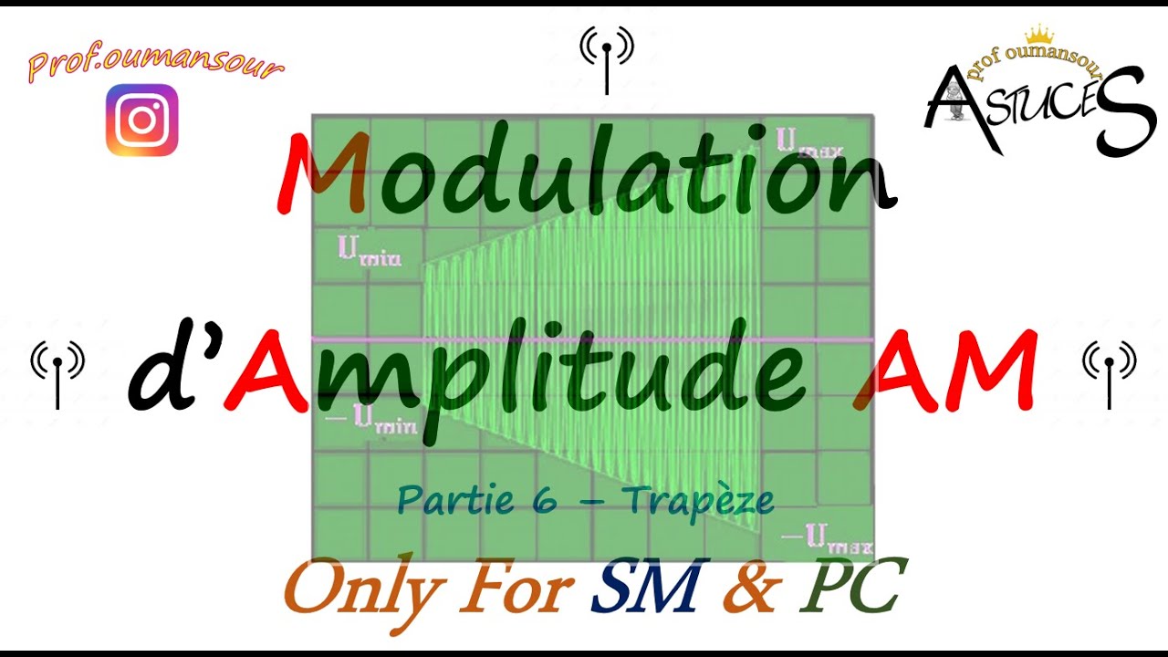 Modulation d'amplitude AM - Partie 6 (trapèze taux de modulation + Nationaux corrigés)