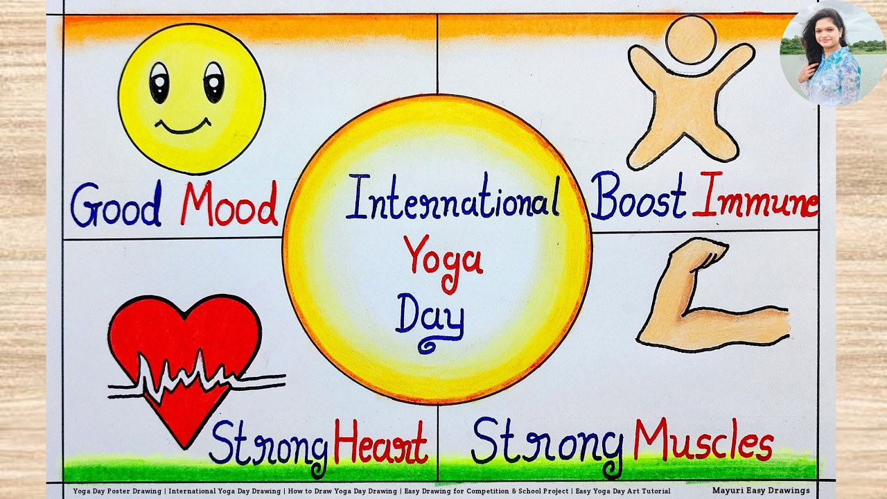International Yoga Day Poster | How to Draw Yoga Day Drawing Easy | Yoga Dinam Drawing Easy