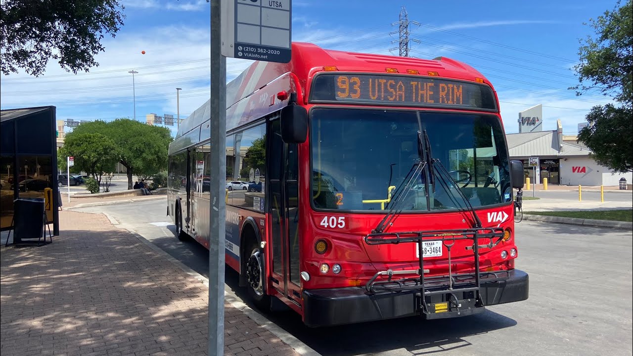 Riding VIA Metropolitan Transit (Route 93) to Crossroads Park and Ride #405 New Flyer DE40LFR