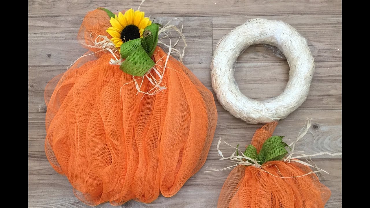 Crankin' Out Crafts   ep499 Straw Wreath Deco Mesh Pumpkin