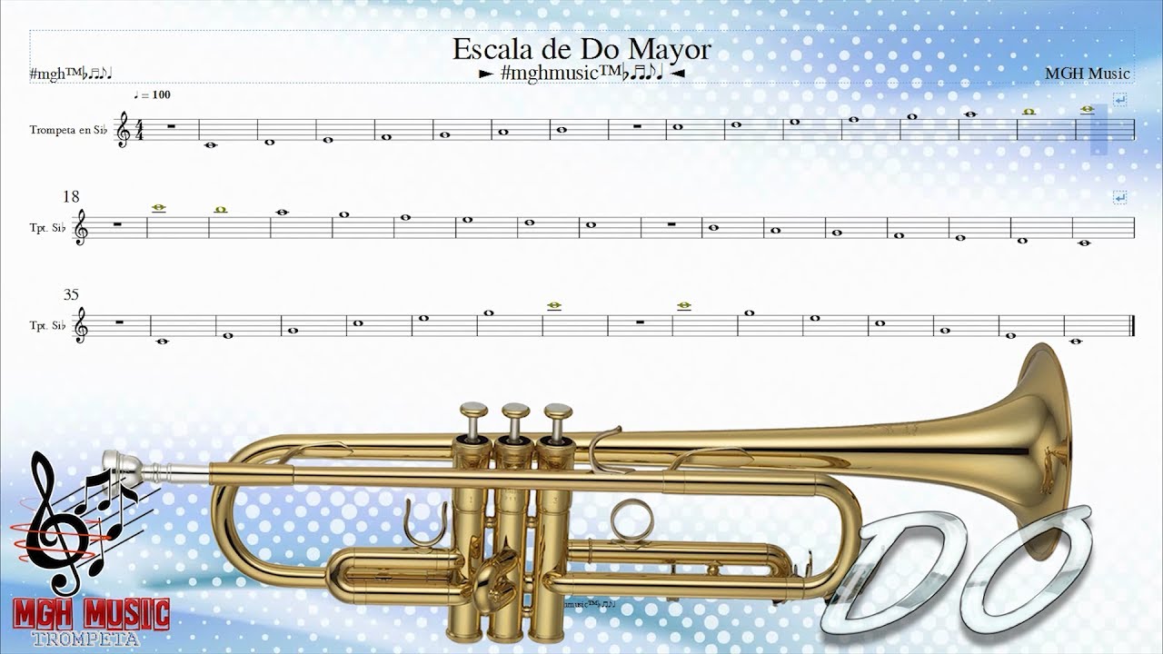 ►Escala de Do mayor | Como tocar | posiciones en trompeta Bb | MGH Music™♭♬♪