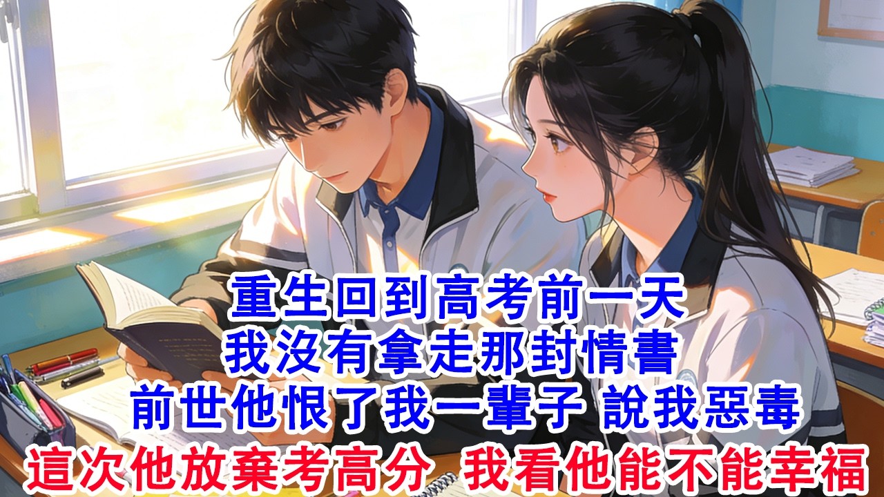 【完結爽文】重生到高考前一天 我沒拿走情書 前世我拿走校花寫給竹馬的情書他恨了我一輩子發現我暗戀他說我惡毒 這次我看他放棄考高分 我看妳能不能幸福#故事 #重生 #爽文 #情感 #小說 #完結 #動漫