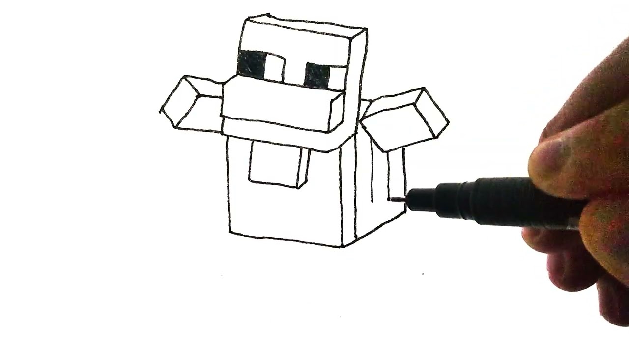 Как легко нарисовать курицу из Minecraft | Пошаговый урок рисования в стиле Minecraft