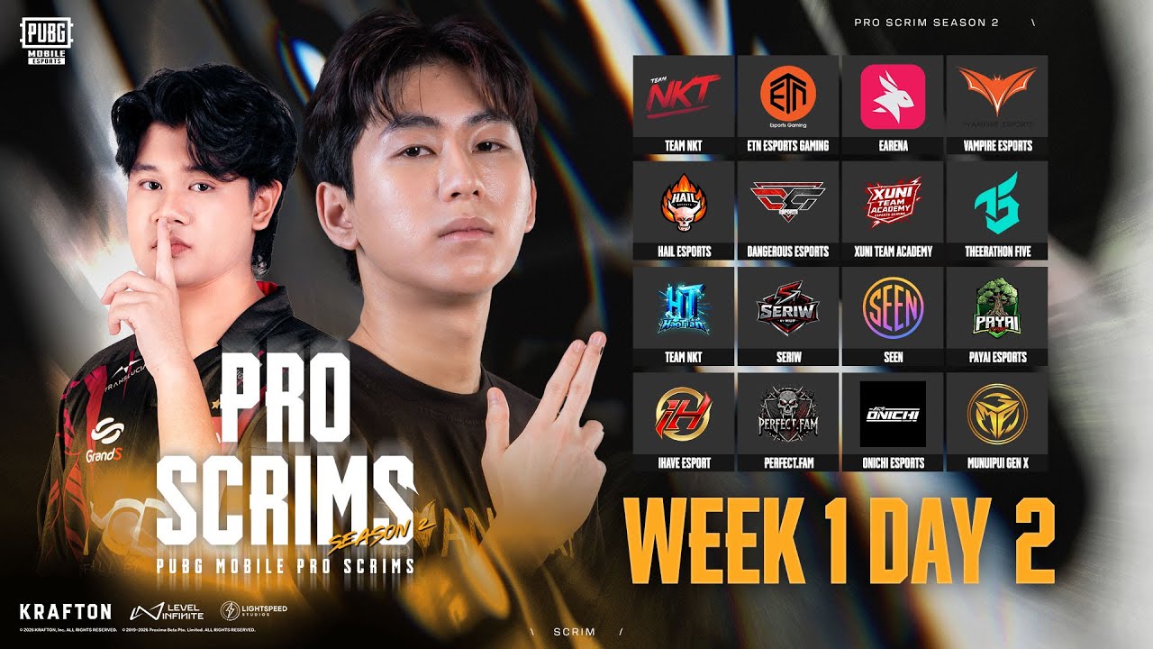 🔴สด! รายการห้องซ้อม PUBG MOBILE PRO SCRIMS Season 2 W1 D2