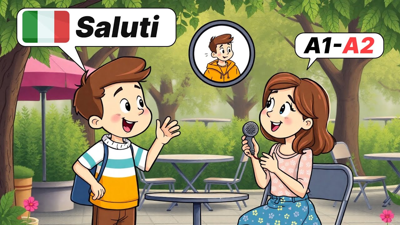 Learn Italian Naturally with Easy A1-A2 Beginner Dialogues - Conversazione: Saluti e Presentarsi!