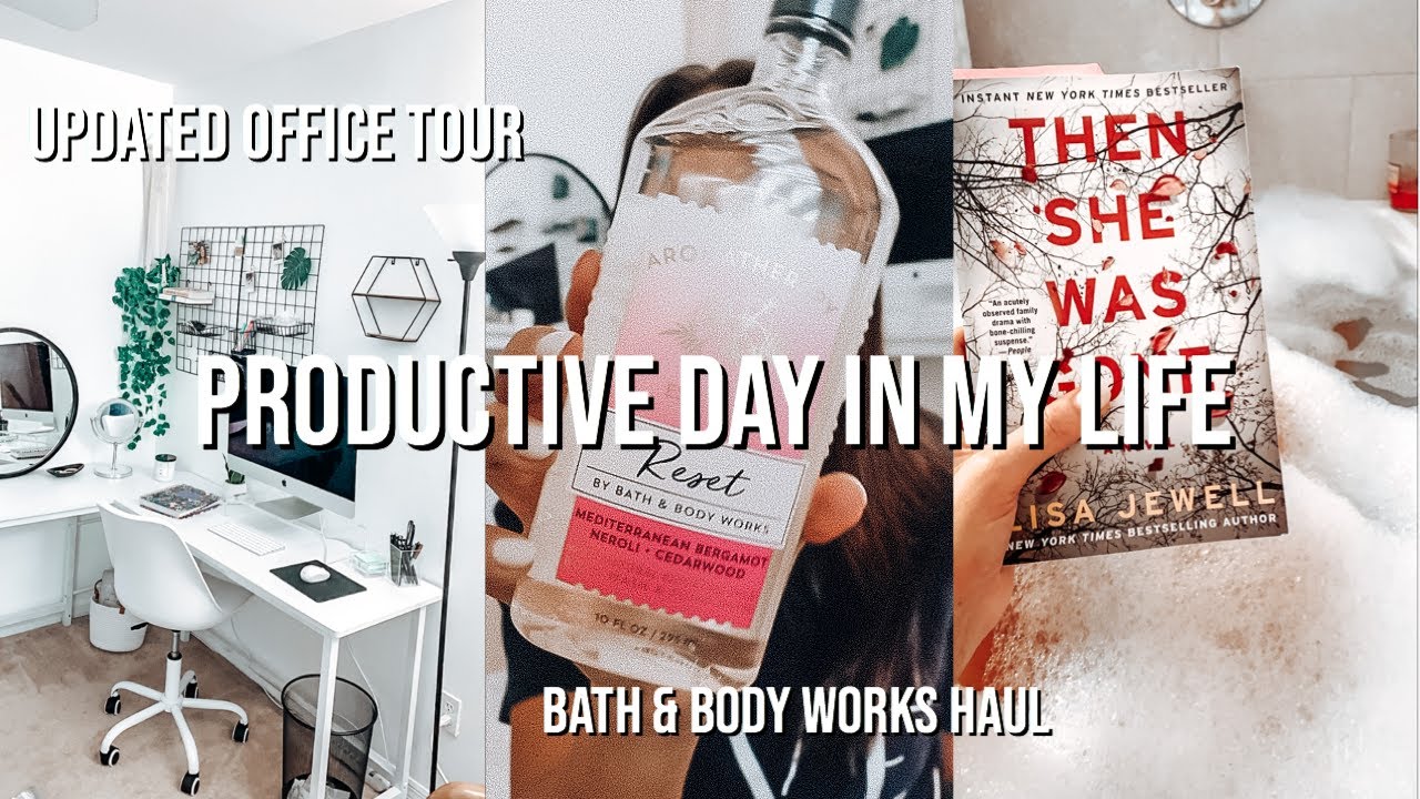 VLOG: Modern boho office tour, clean with me, bath & body works semi annual sale haul, etc