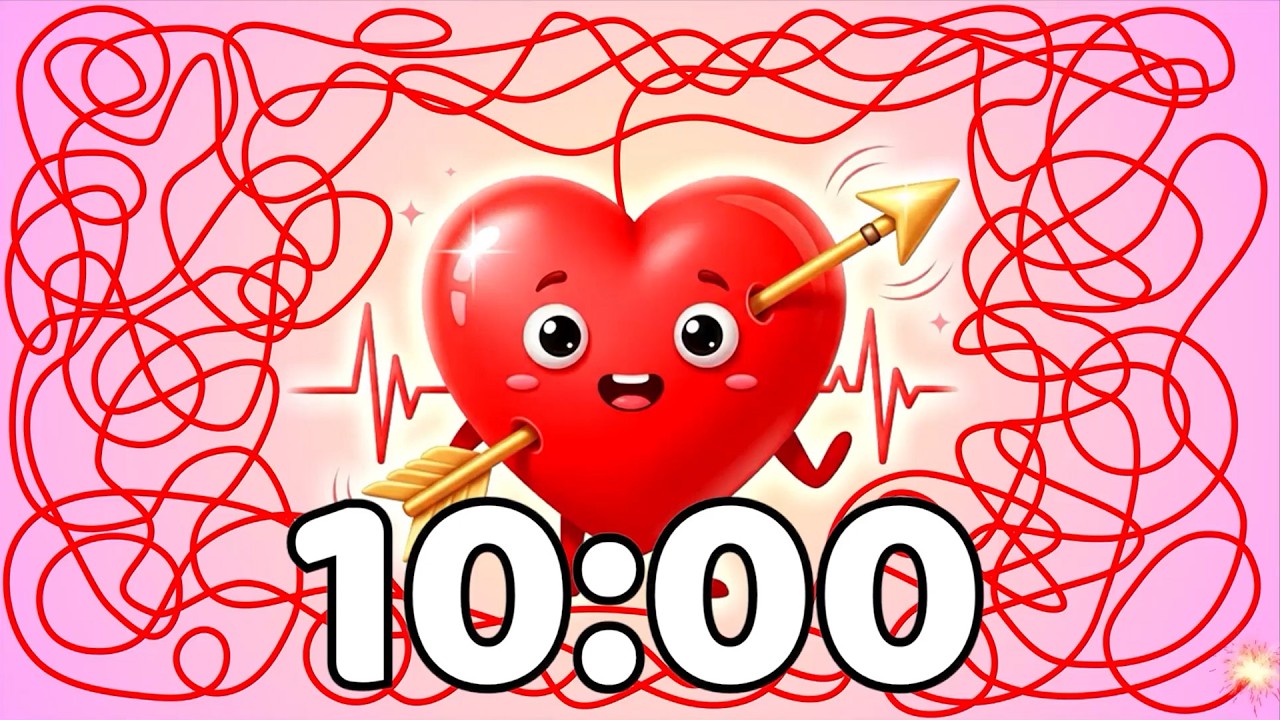 10 Minute Timer 💘🍫 | Heart Countdown Timer | Valentine’s Day Timer Bomb - HEART BOMB⏳💥