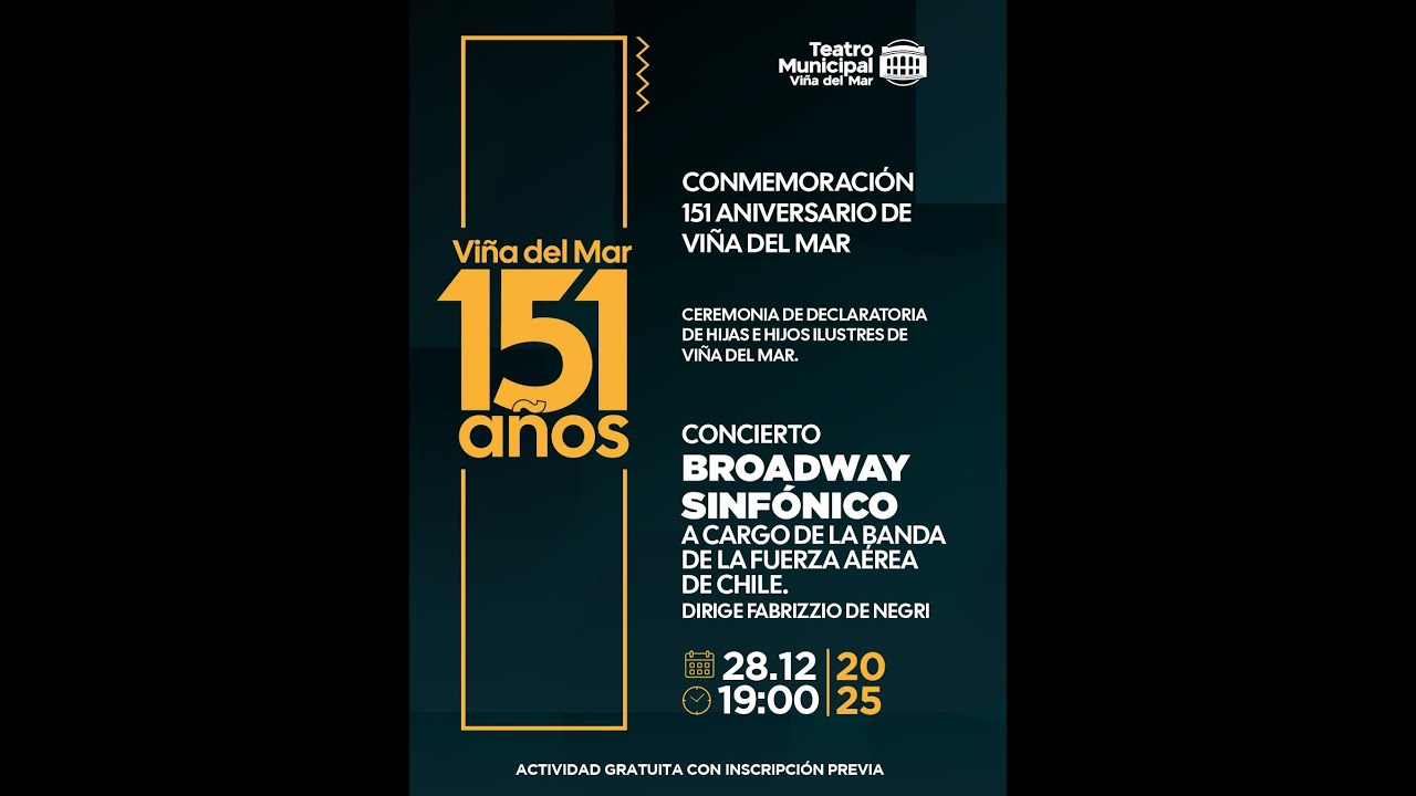 Viña del Mar conmemora sus 151 años con Broadway Sinfónico