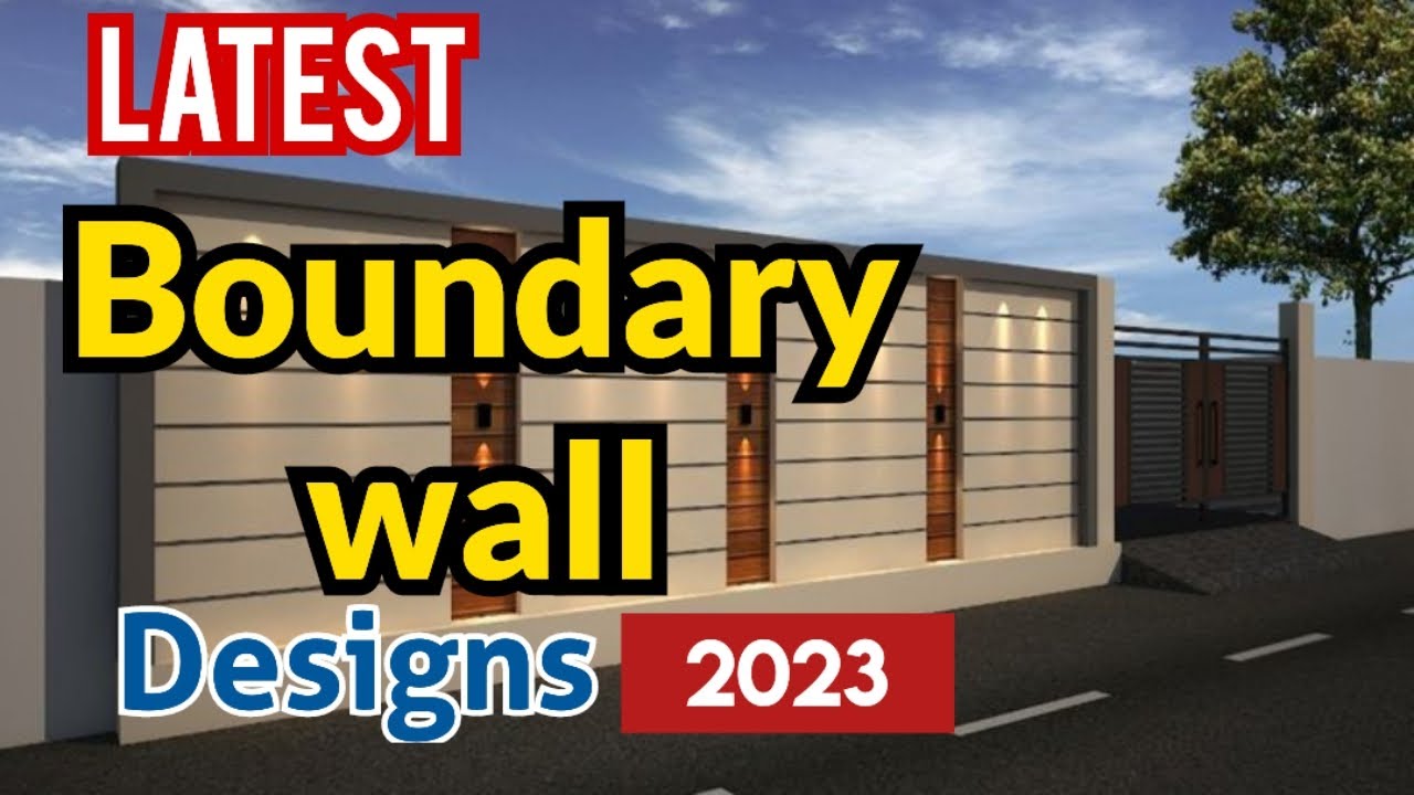 Boundary wall design with gate | House boundary wall| Front wall | 2023