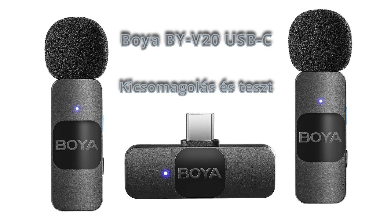Boya BY-V20 USB-C mikrofon szett kicsomagolás és teszt