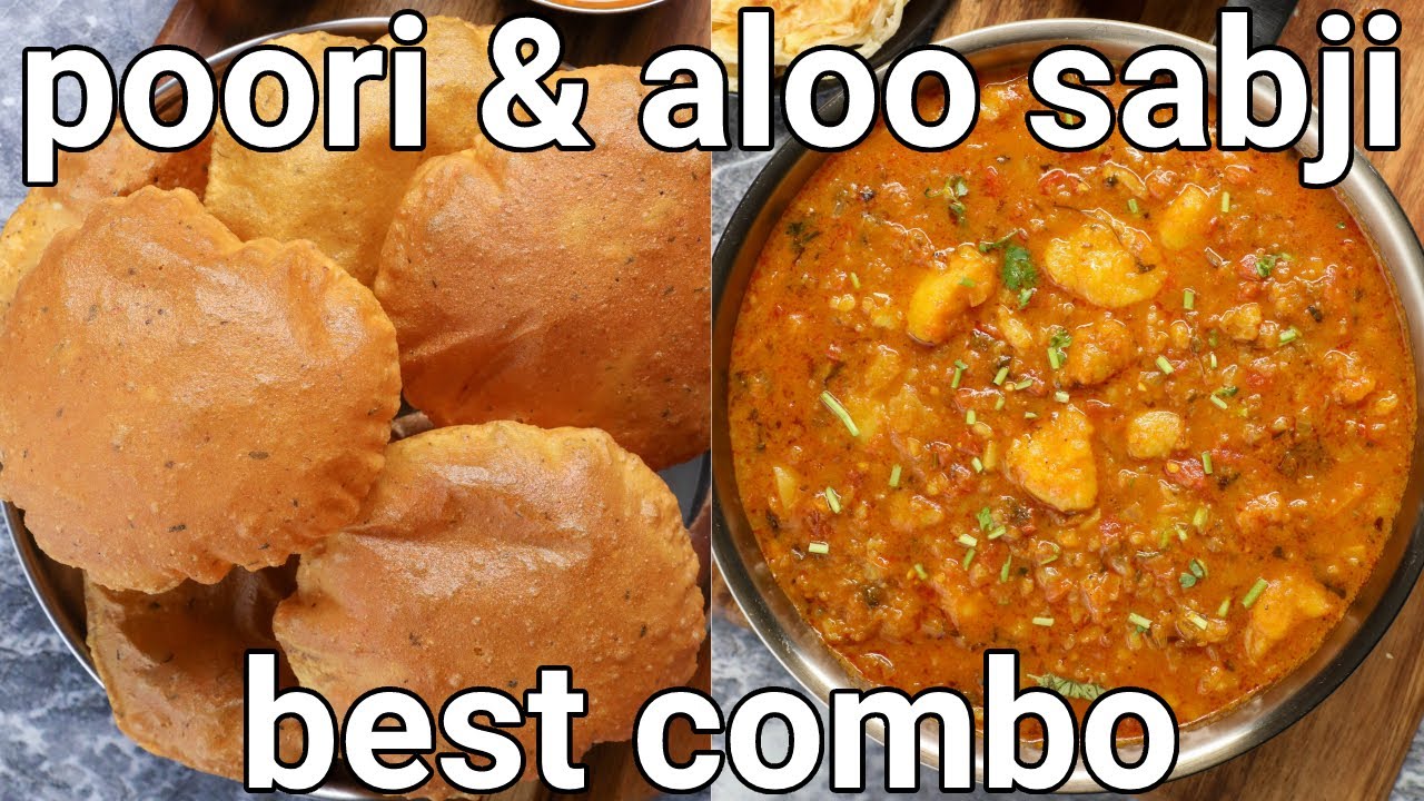 poori & aloo ki sabji combo meal for lunch & breakfast | aloo poori & bhaji recipe | poori bhaji