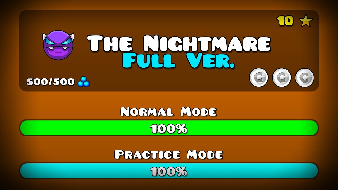 THE NIGHTMARE FULL VERSION BY: ZARIKONGD [1080p60] || GEOMETRY DASH 2.11