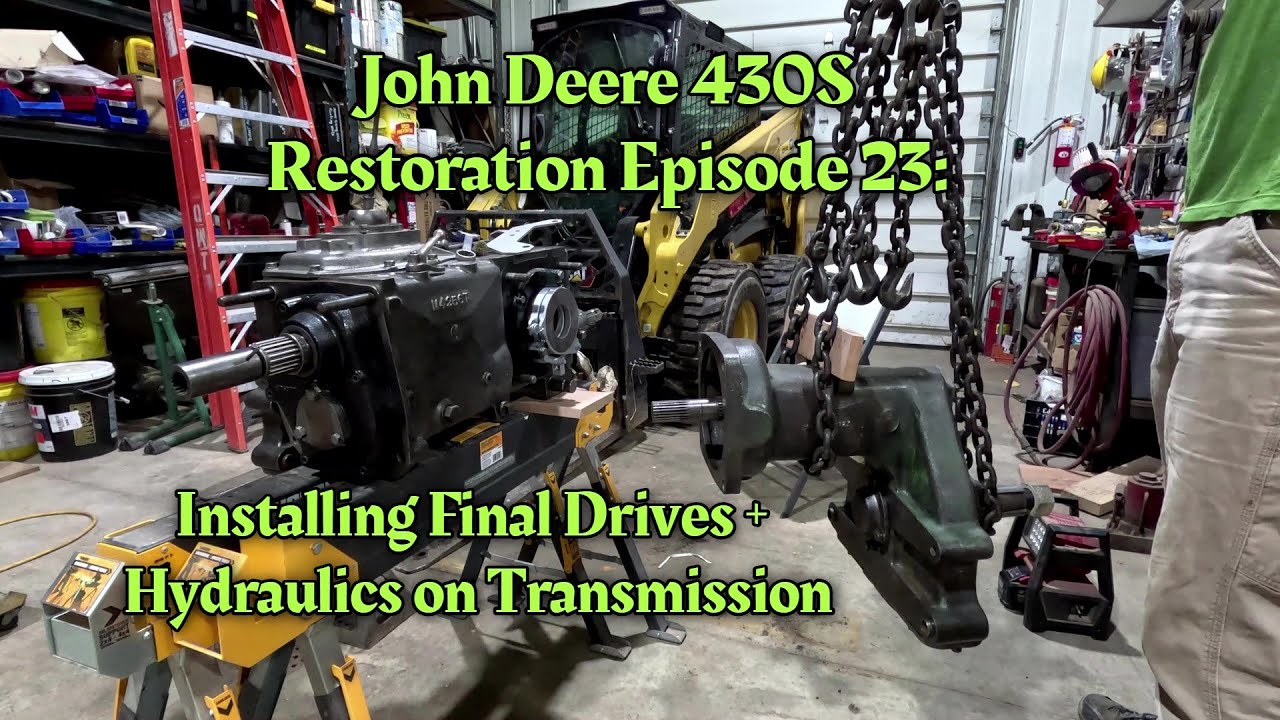 Реставрация трактора John Deere 430 1960 года выпуска, E 23: Присоединение главной передачи и гид...