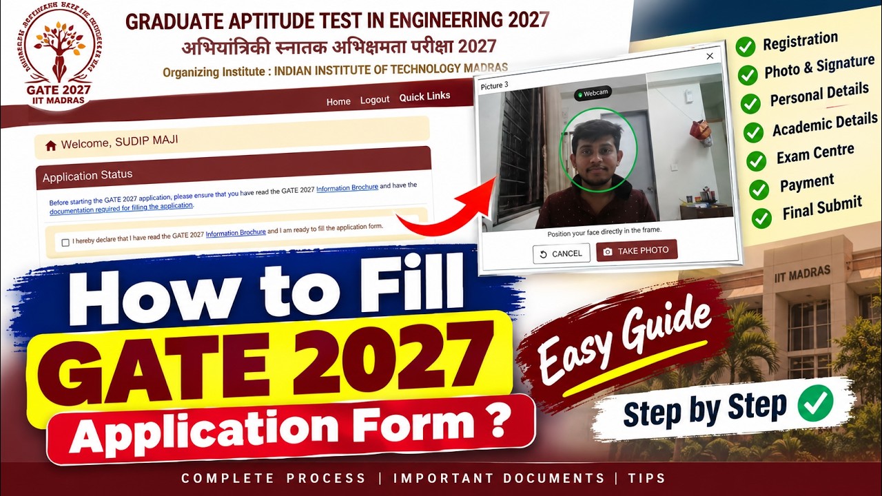 How to Fill GATE 2027 Application Form? | Step-by-Step Easy Guide | GATE 2027 Registration