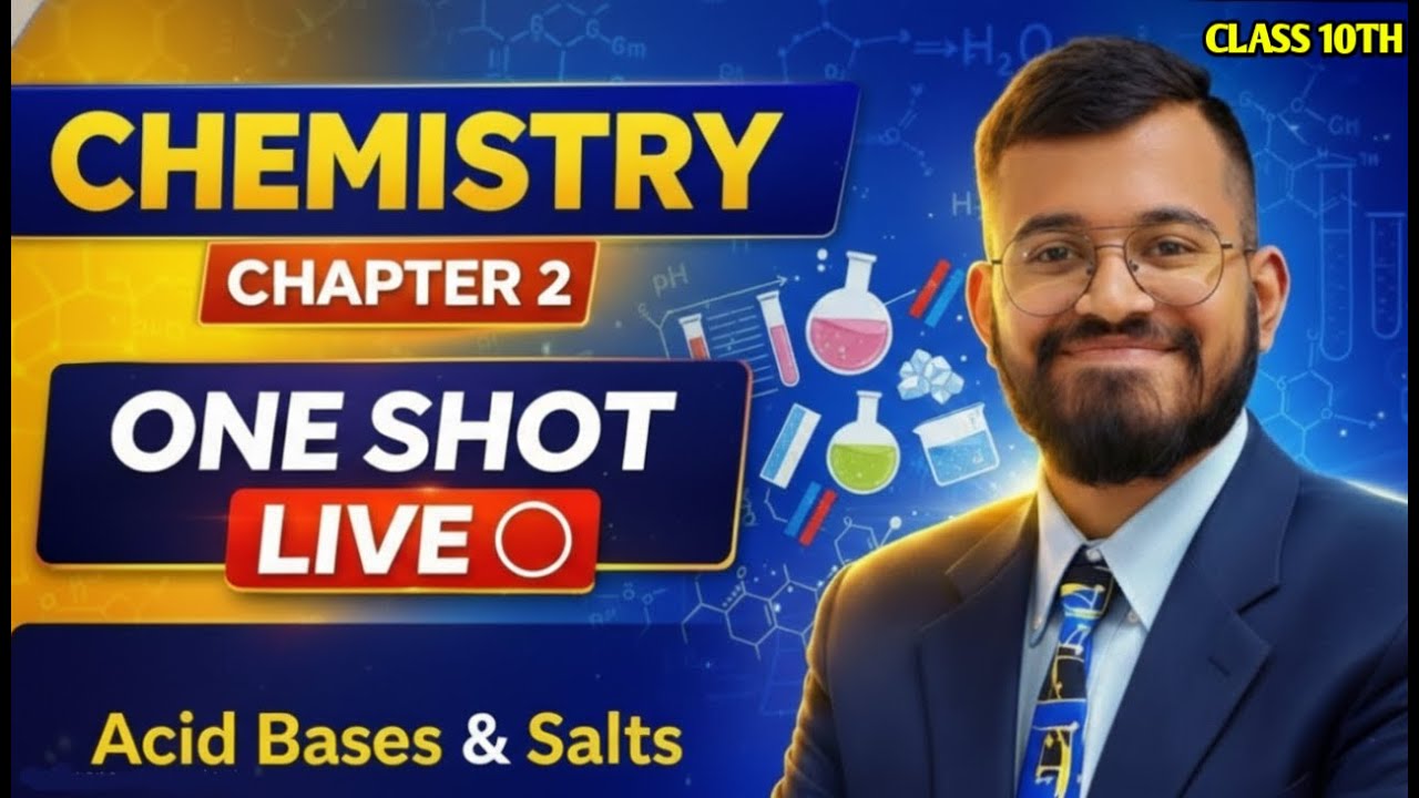 Class 10 Chemistry LIVE 🔴 | Chapter 2 Acid Bases and Salts | Board Exam One Shot