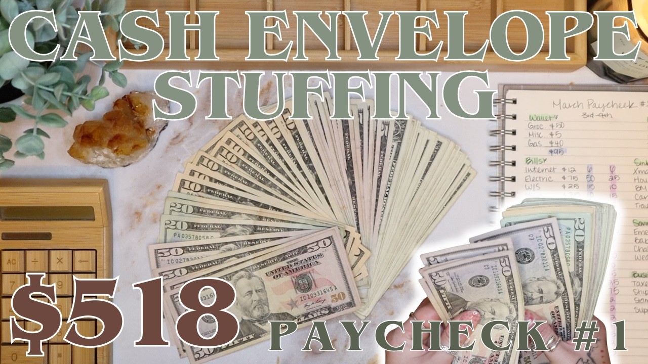 $518 Cash Envelope Stuffing | FIRST Stuffing Of March! | 26 Year Old Budgets