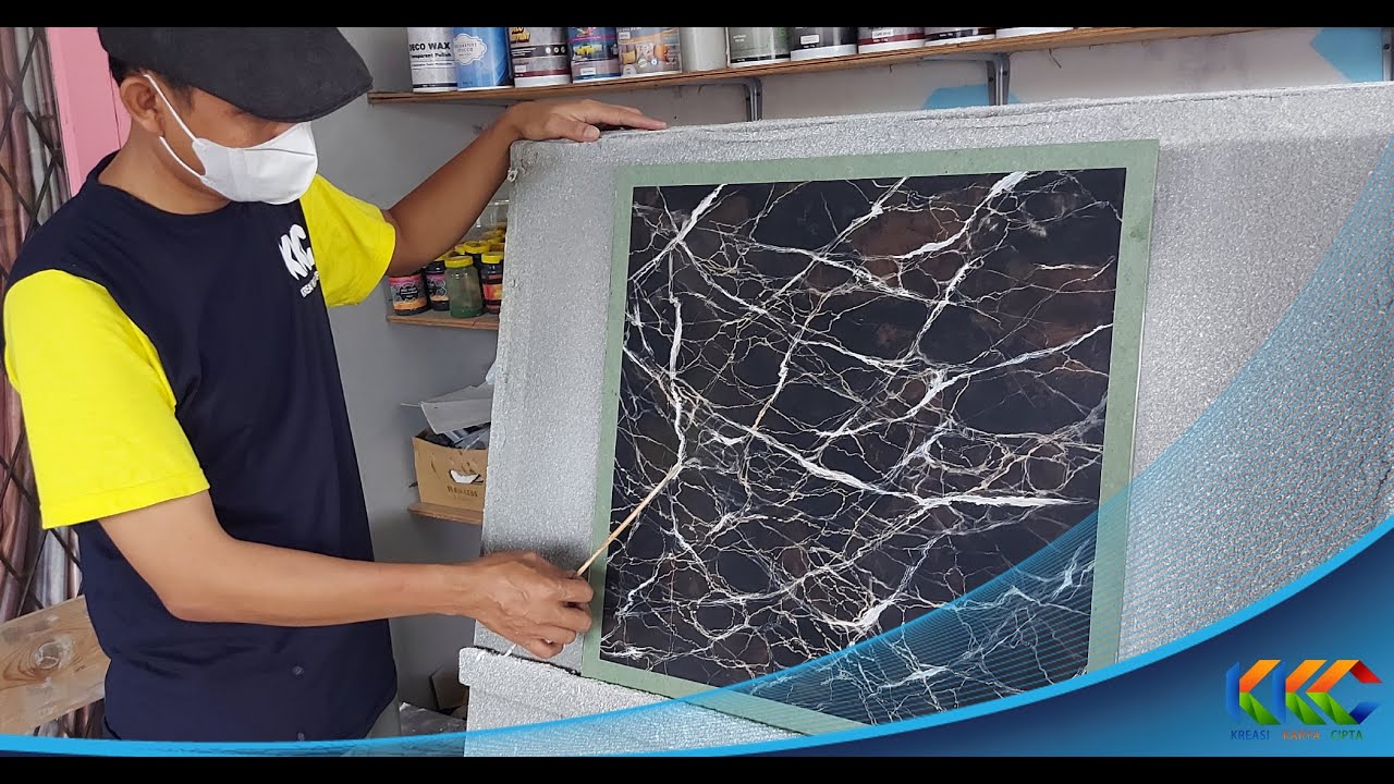 PROSES DAN CARA MEMBUAT CAT STUCCO MOTIF MARMER BLACK EMPERARDOR