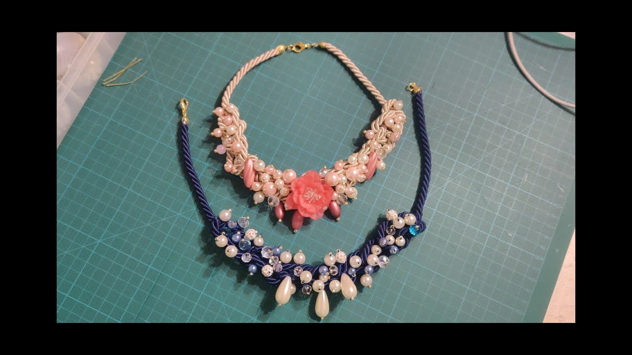 274🎀Collana stile boho chic, cordone e perline