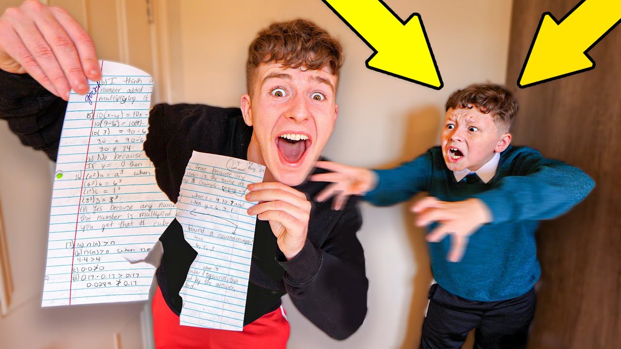 DESTROYING LITTLE BROTHER'S HOMEWORK! *prank*