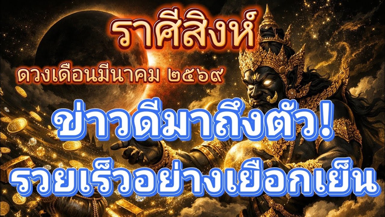 ราศีสิงห์♌ข่าวดีมาถึงตัว!..รวยเร็วอย่างเยือกเย็น🔮ดวงเดือนมีนาคม 2569!🪬💍👩‍❤️‍👨💒⛲🌳