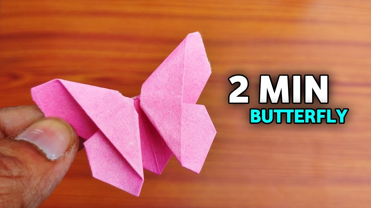 The Quickest Origami EVER! Make a Beautiful 3D Paper Butterfly in 2 Mins (Beginner)