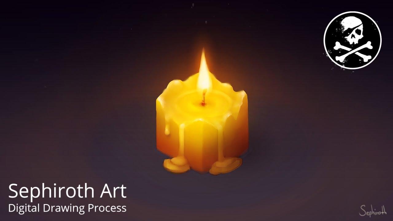ISOMETRIC CANDLE in Photoshop! Digital Drawing Process ● Sephiroth Art