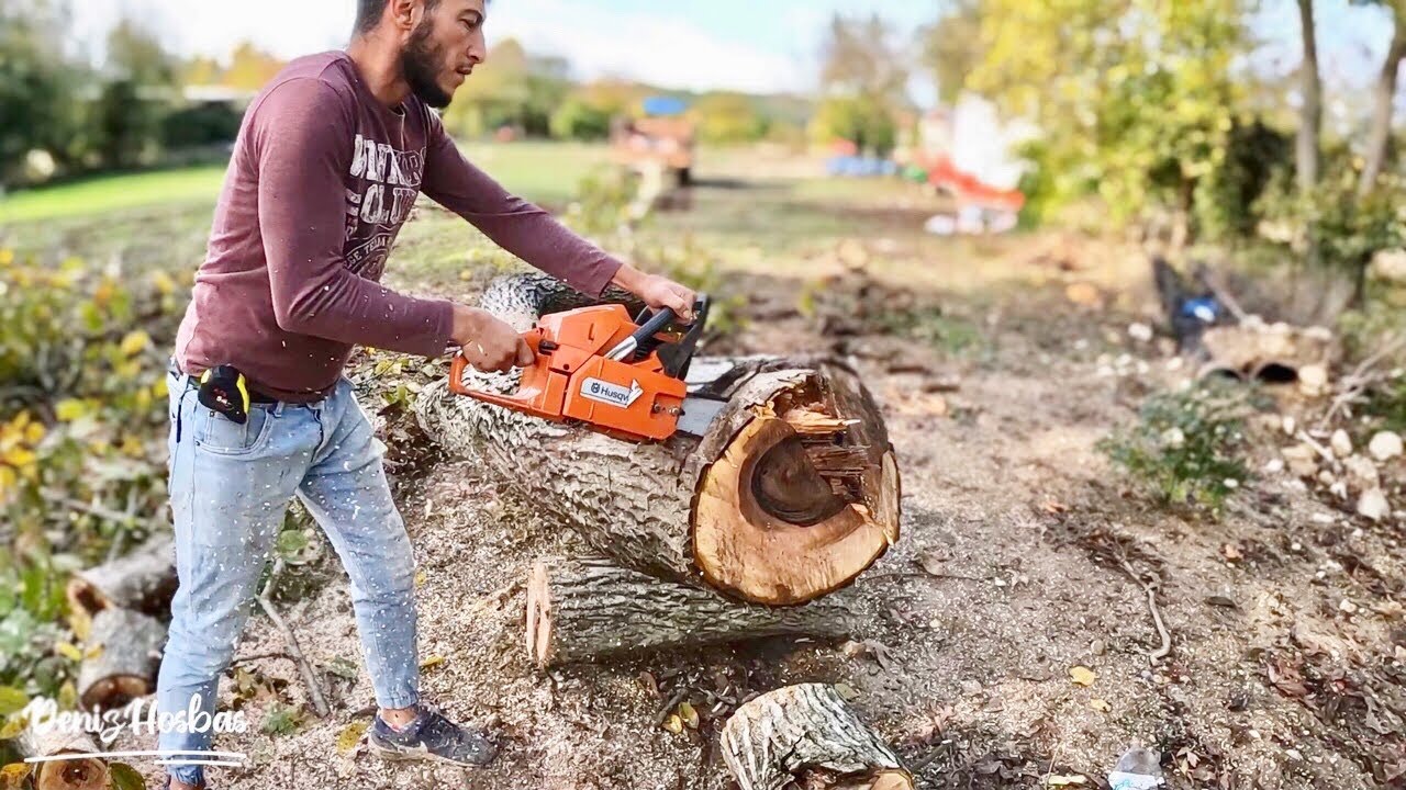 HUSQVARNA 61 MOTORLU TESTERE DENEME KESİM