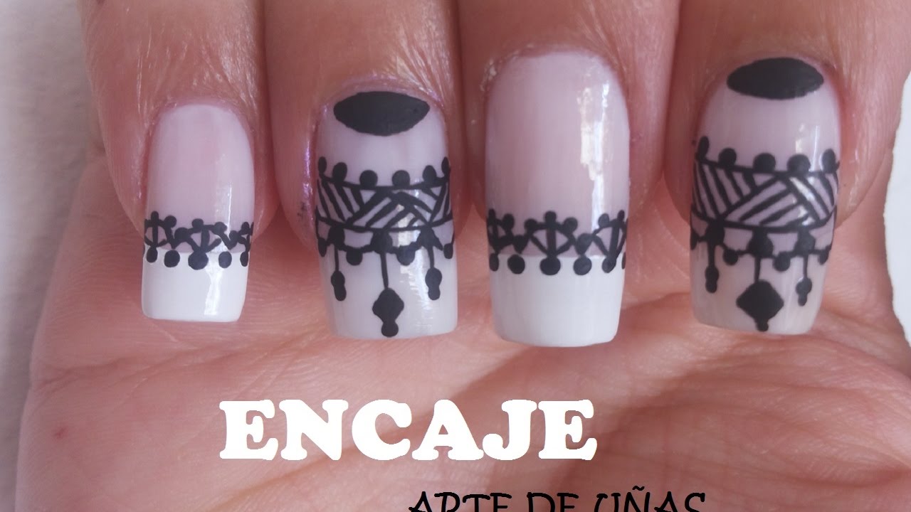 DECORACIÓN DE UÑAS CON ENCAJE FACIL - NAIL ART ♥