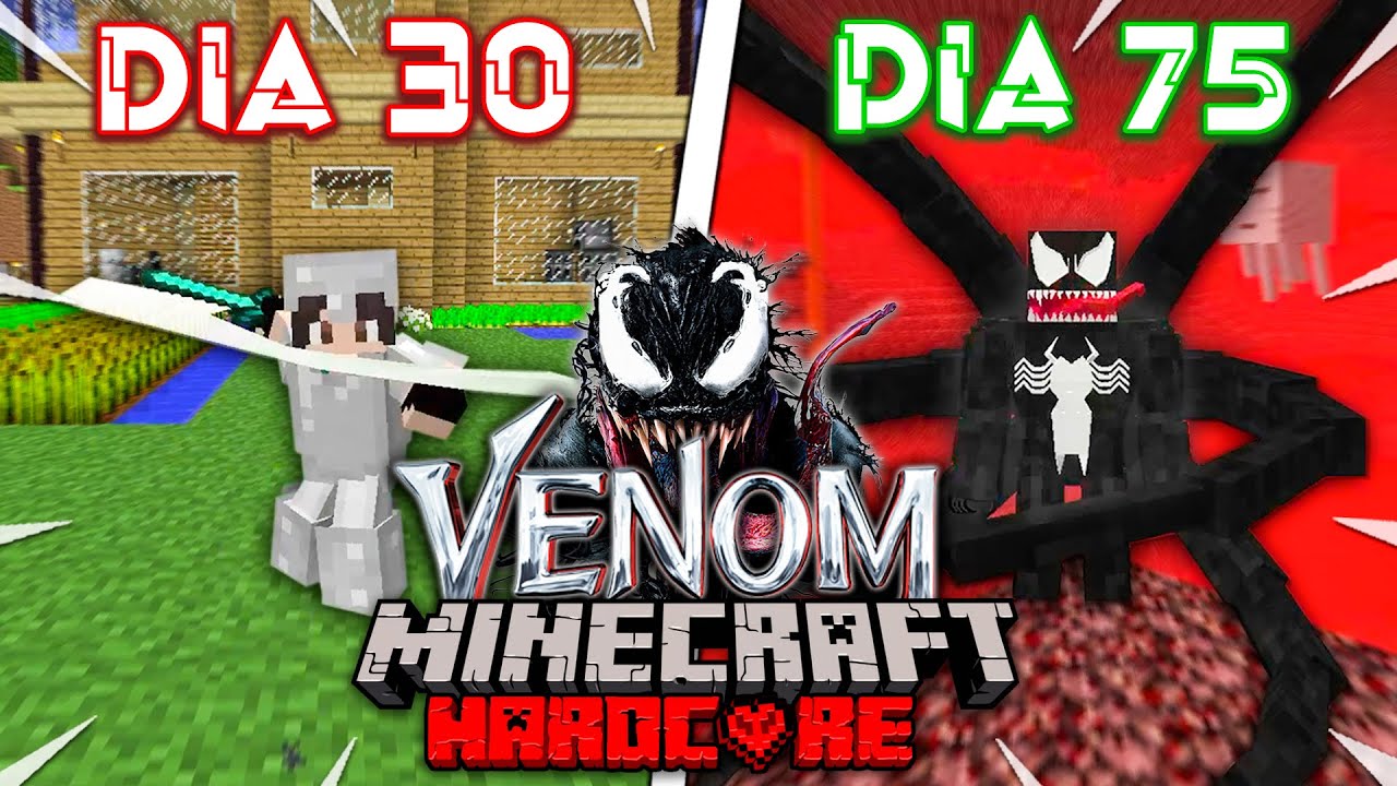 🕸️SOBREVIVÍ 100 Días SIENDO VENOM! en Minecraft HARDCORE....esto fue lo que pasó🛸 Parte 2 #100dias