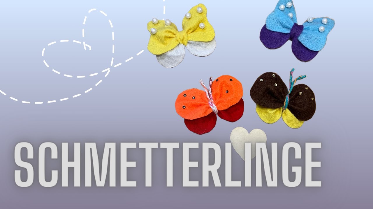 Schmetterlinge aus Filz nähen, Frühlingsdeko