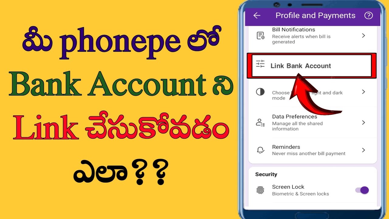 how to add bank account in phonepe telugu l/phonepe bank account link/bank account link in phonepe