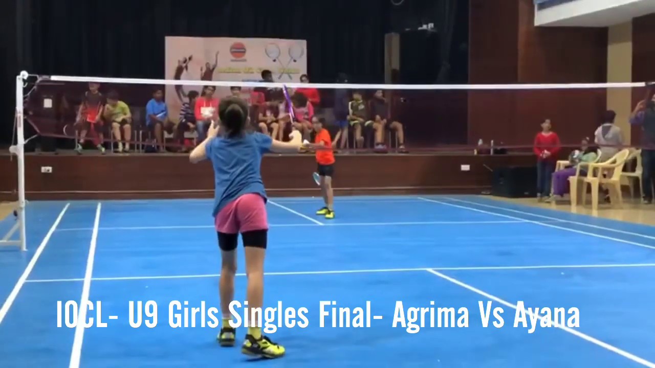 U9 Girls Singles Final Match Agrima Vs Ayana | Girls Matches | Kids Badminton Matches | IOCL