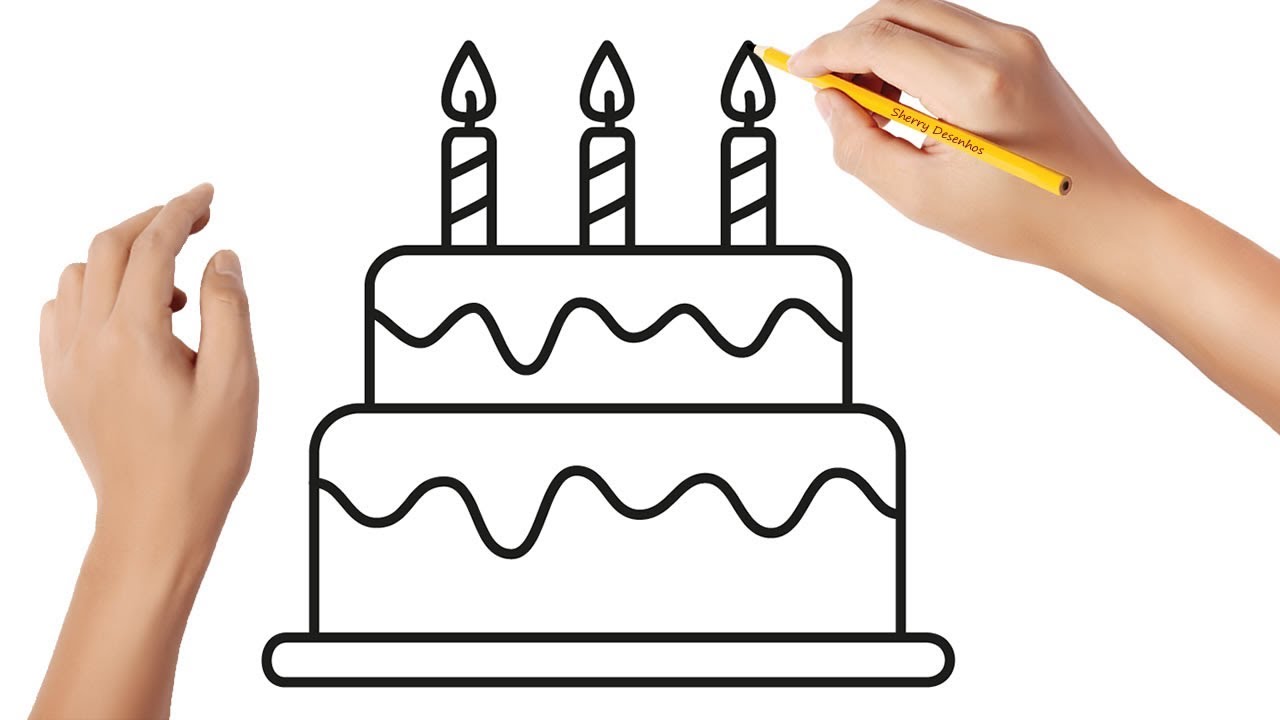 Como desenhar um bolo de aniversário #2 🎂