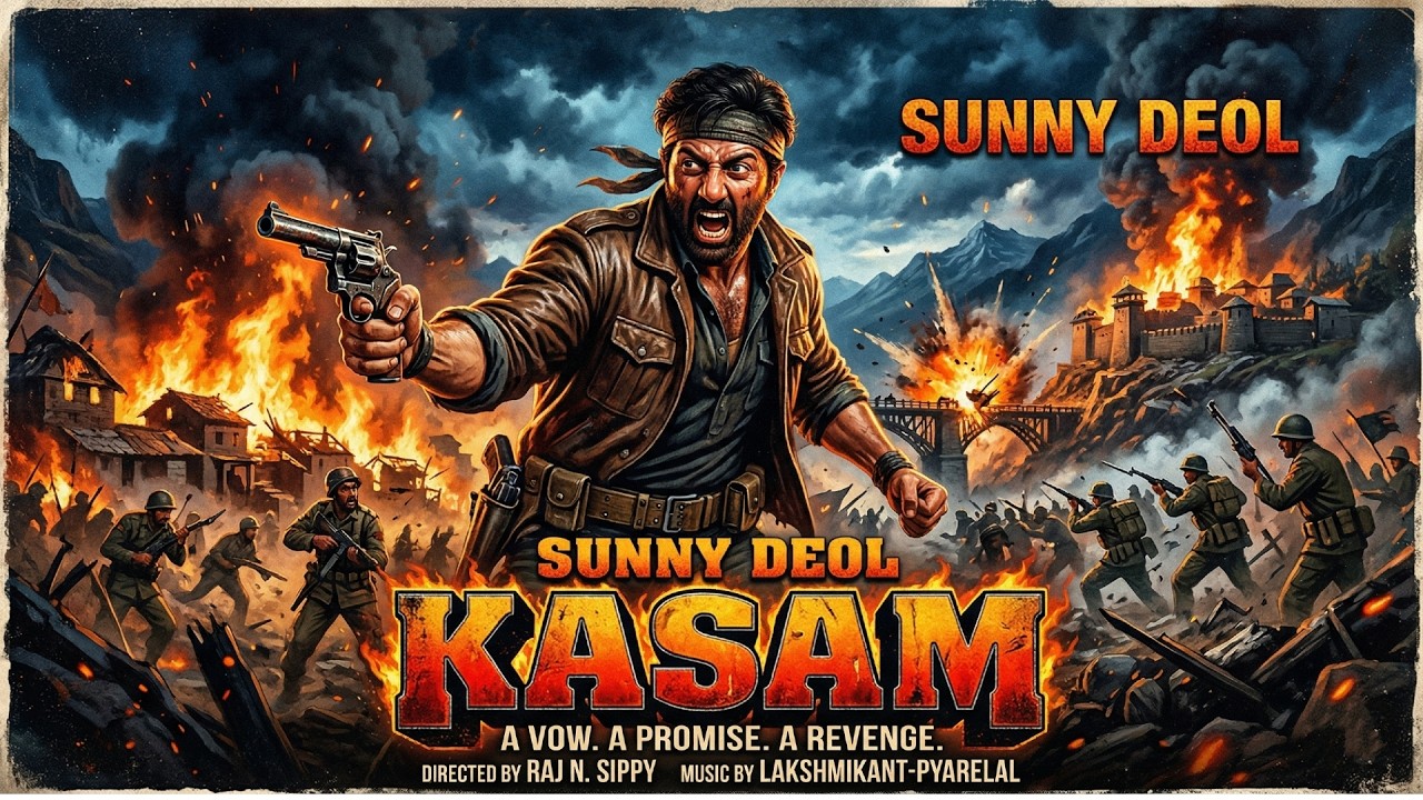 Sunny Deol की जबरदस्त एक्शन से भरी हिंदी फिल्म - KASAM | Naseeruddin Shah, Chunky Pandey