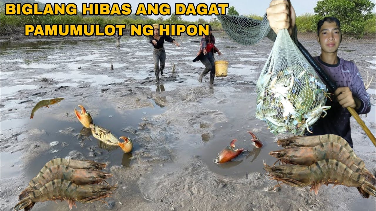 JACKPOT LABAS ANG HIPON PASAYAN BIGLANG HIBAS ANG DAGAT DAMI NATING NAPULOT NA HIPON
