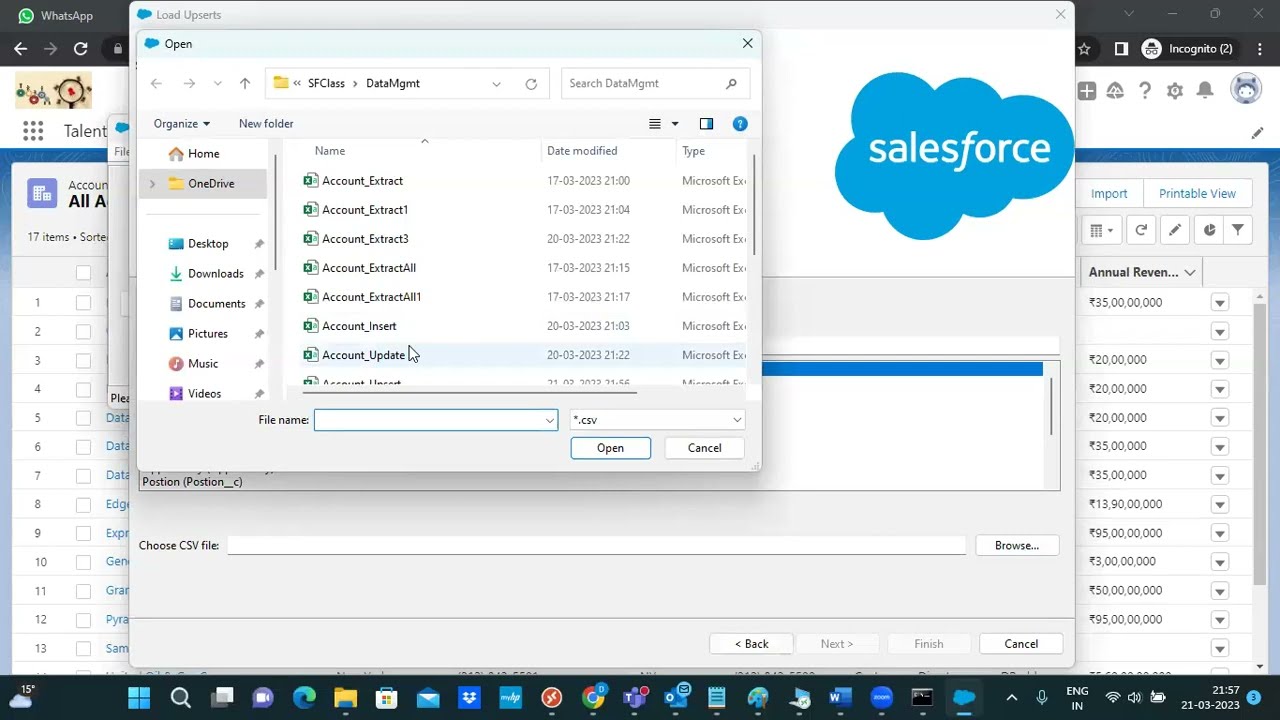 Data Loader Operations - Upsert , Export , Export All