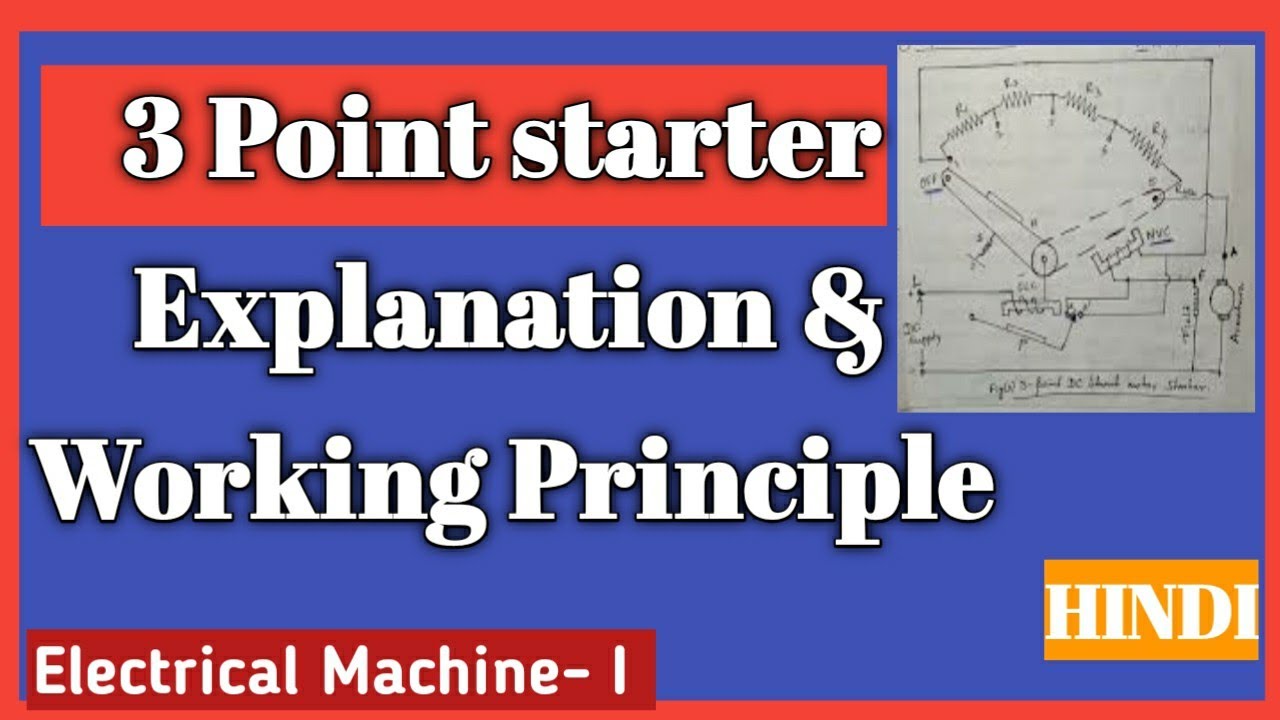 3 Point starter Explanation & Working Principle || Hindi || 3 point starter dc motor in hindi