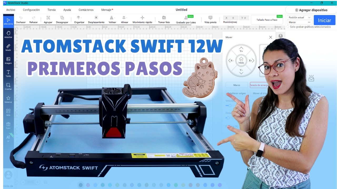 🔵AtomStack Swift 12W Tutorial | Uso del programa paso a paso y primeros proyectos