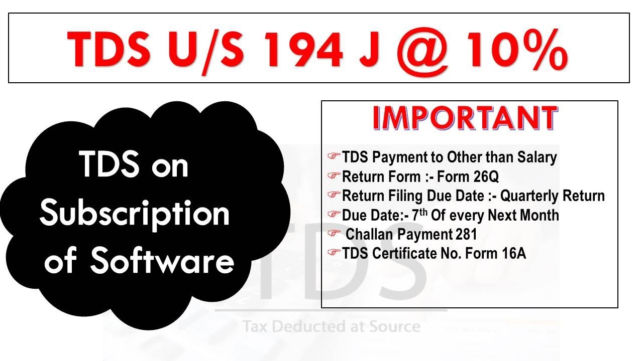 Tds on Acquisition of Software | How to calculate Tds on Purchase of Software