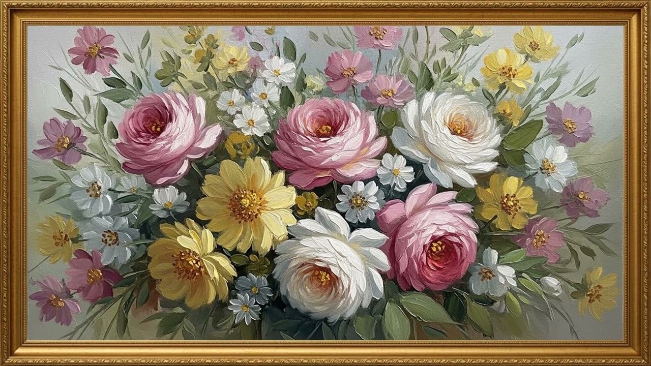 Beautiful Flower Canvas 🌷 4K Ambient Art for Living Spaces