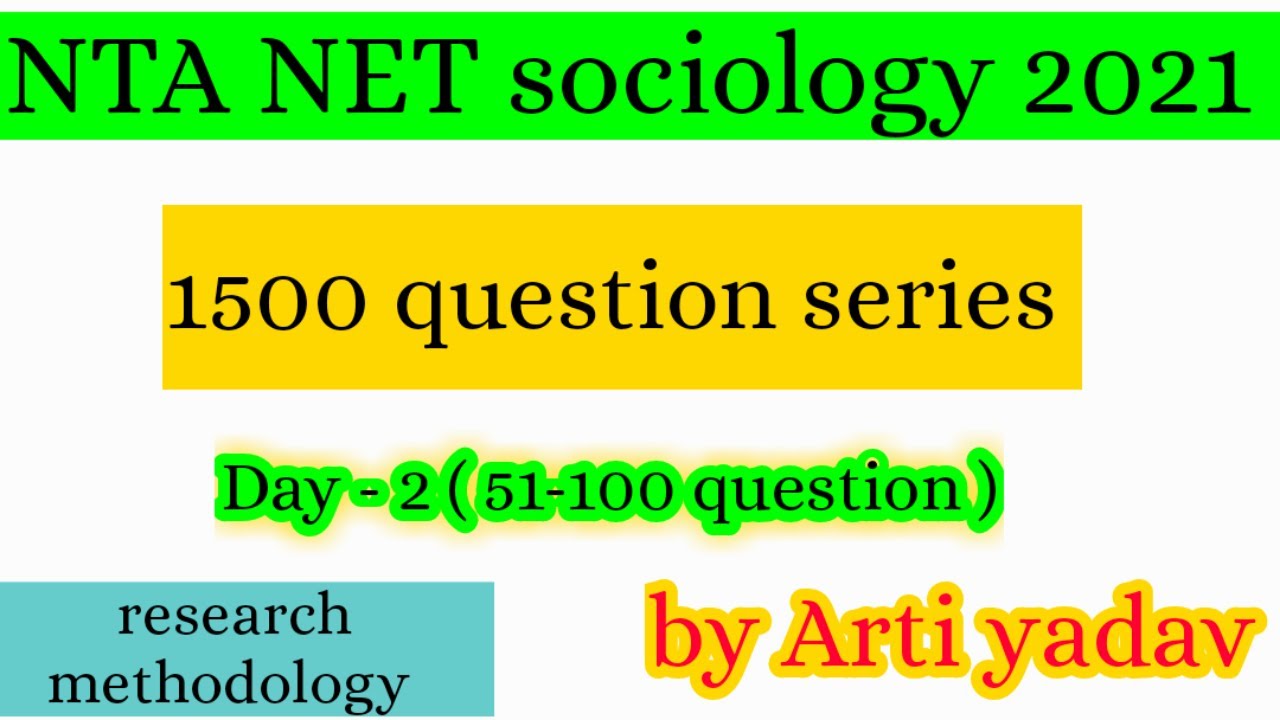 Nta net sociology december 2021 । sociology 1500 question series by arti yadav #sociology_question