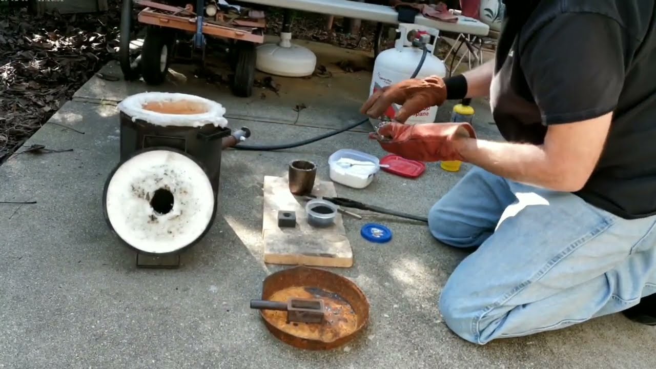 Let's melt some Sterling Silver scrap. (Silver bar ingot) simplified