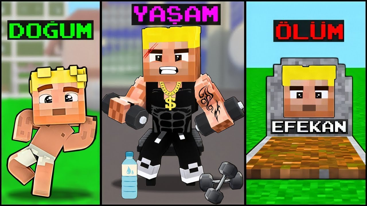 DOĞUMDAN ÖLÜME ZAVALLI EFEKANIN HAYATI 😱 - Minecraft