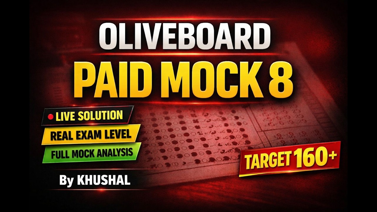 Oliveboard Paid Mock 8 Live🔥 | Target 160+| Full Mock Analysis | #ssc #ssccgl #oliveboard #paidmock