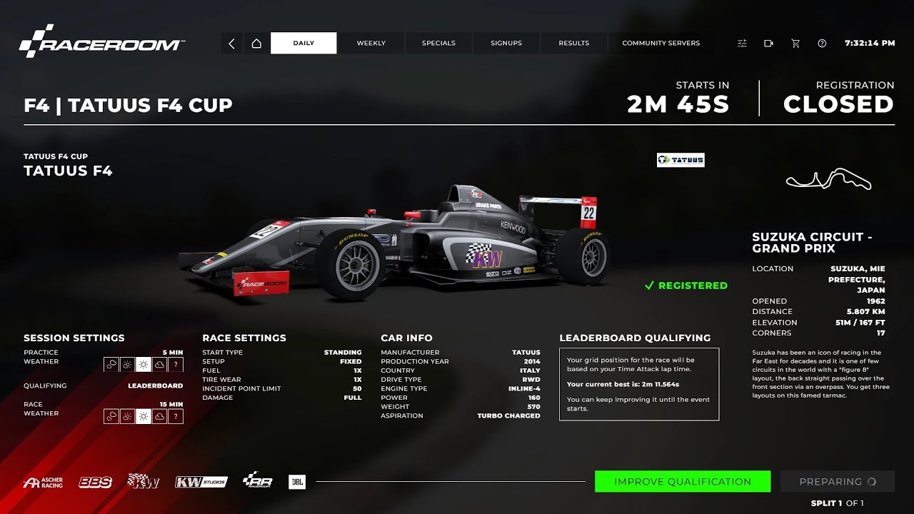 Raceroom Racing Experience. Motorsport Arena Oschersleben. Tatuus F4 Cup