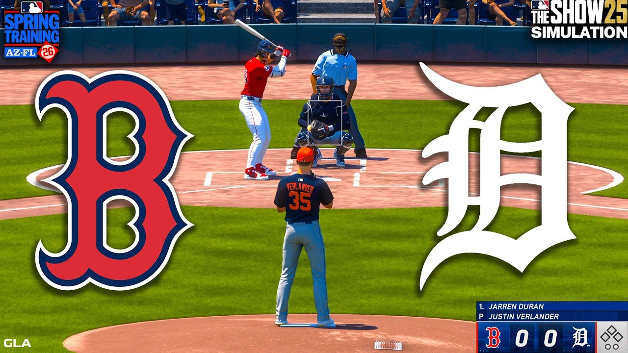 Red Sox vs. Tigers Simulation | Spring Training 3/6/2026 | Updated Rosters MLB The Show 25 PS5